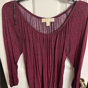 Michael Kors Burgundy Patterned Top